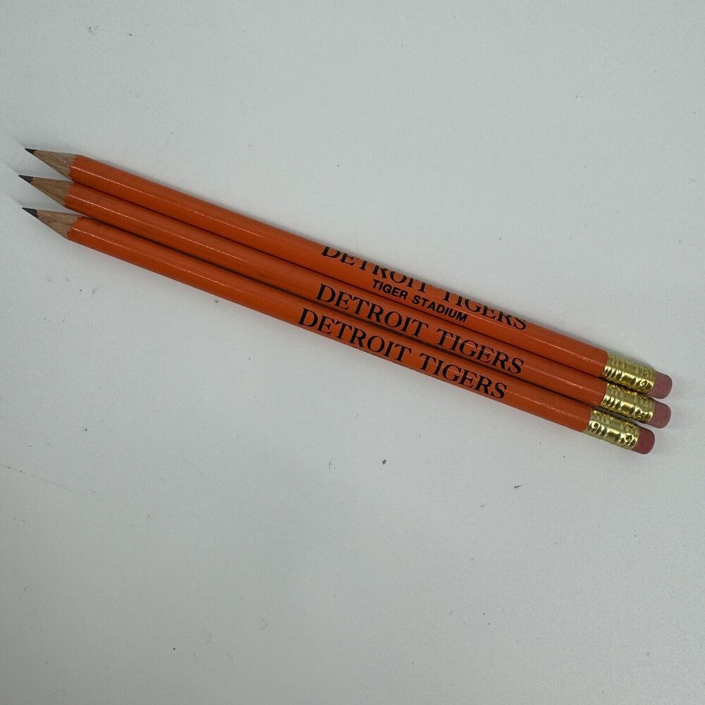 Detroit Tigers Lot Of 3 Vintage Tiger Stadium Score Card Pencils